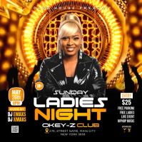 Sunday Night Club Party Square Video Cuadrado (1:1) template