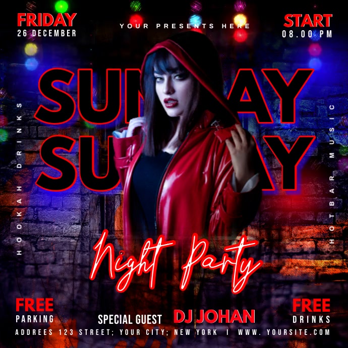 SUNDAY NIGHT Quadrado (1:1) template