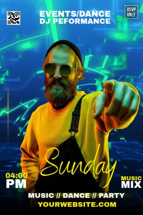 Sunday Night Party Plakat template