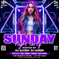 Sunday Night Party Quadrat (1:1) template