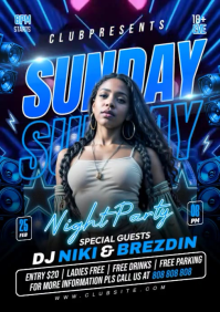 sunday night party A4 template