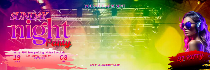 Sunday Night Party Cabeçalho do Twitter template