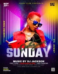 sunday night party flyer Template | PosterMyWall
