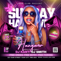 Sunday Night Party Flyer Square (1:1) template
