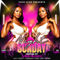 Sunday Night Party Flyer Instagram Post template