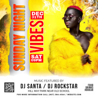 sunday Night Party flyer Square (1:1) template