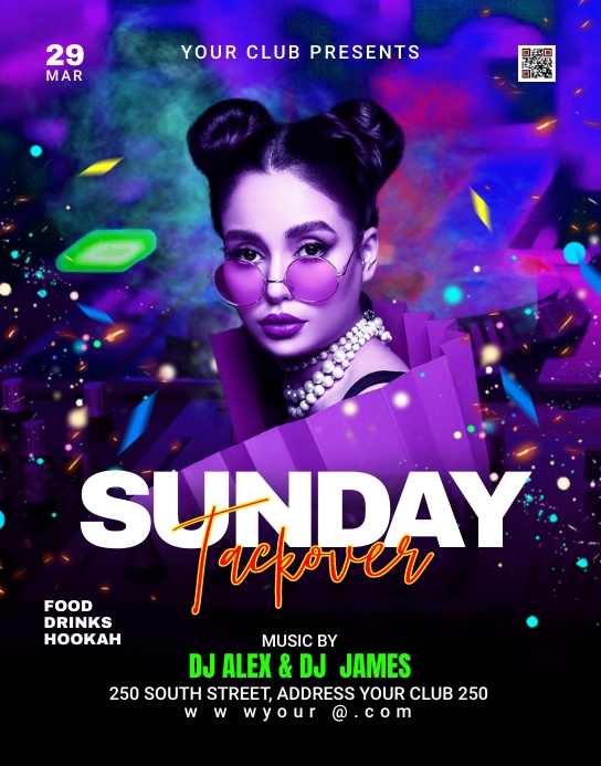 Sunday night party flyer Poster/Wallboard template