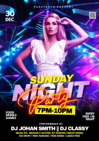 Sunday Night Party Flyer Promotion A1 template