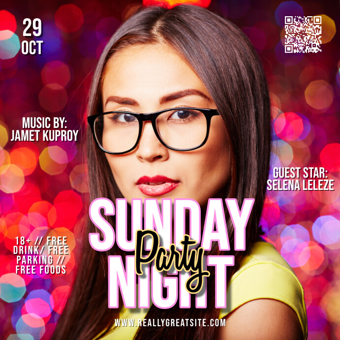 Sunday Night Party Instagram Post Template PosterMyWall