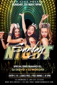Sunday night party poster with video template