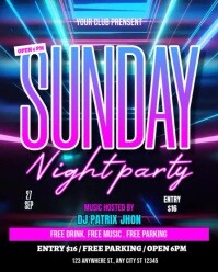 Sunday night party video Instagram Portrait template