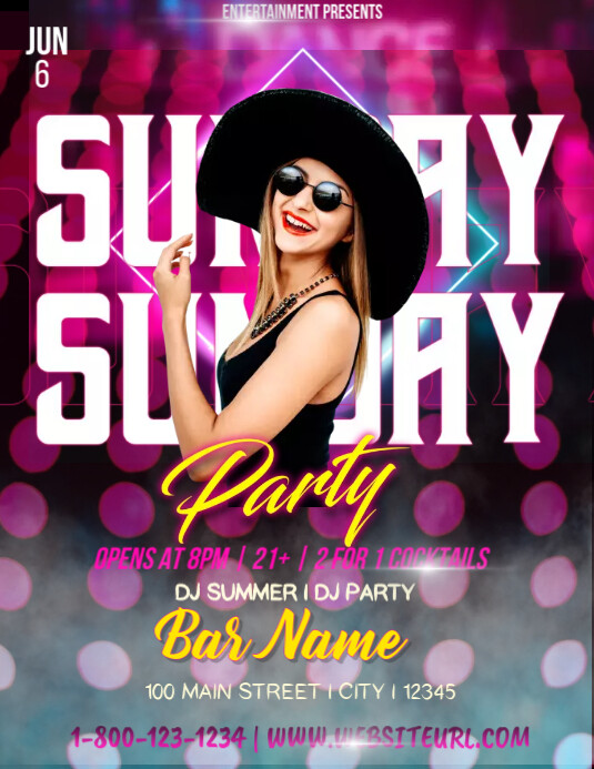 Sunday Party Concert Template | PosterMyWall