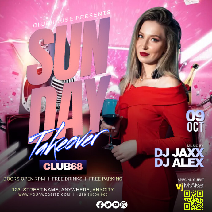 SUNDAY PARTY Template PosterMyWall