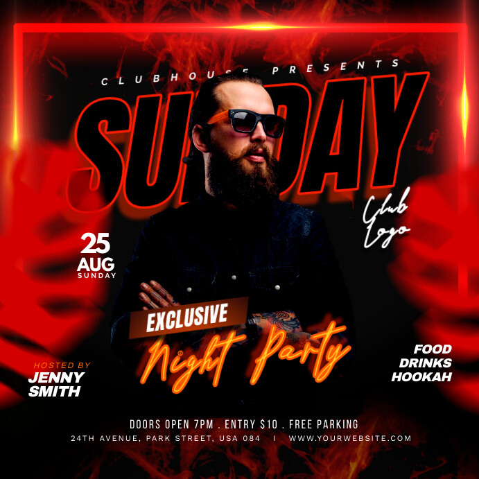sunday party Template PosterMyWall