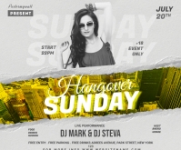 Sunday party Middelgrote rechthoek template