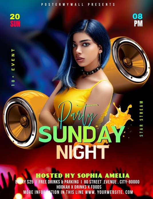 SUNDAY PARTY Flyer (US Letter) template
