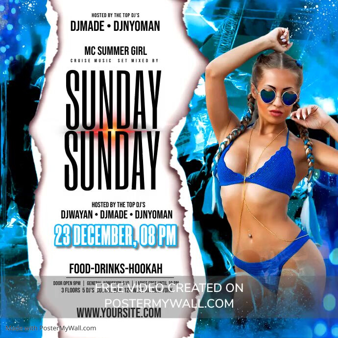 SUNDAY PARTY Сообщение Instagram template