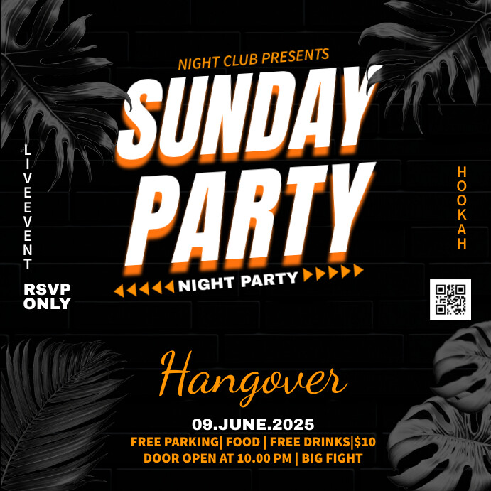 Sunday Party Template PosterMyWall