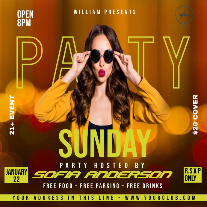 Sunday Party Template PosterMyWall