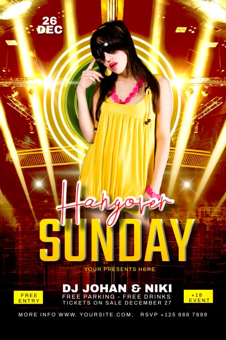 SUNDAY PARTY Poster template