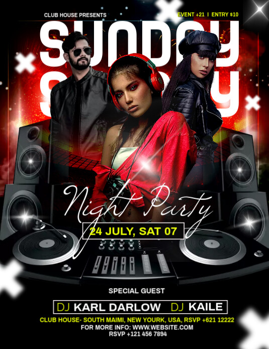 SUNDAY PARTY Flyer (US Letter) template