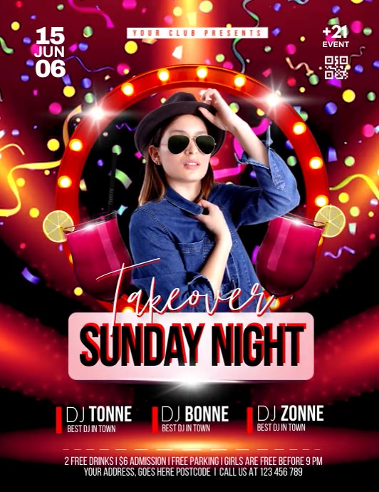 SUNDAY PARTY Flyer (US Letter) template