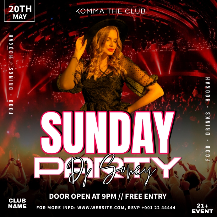 Sunday Party flyer Template PosterMyWall
