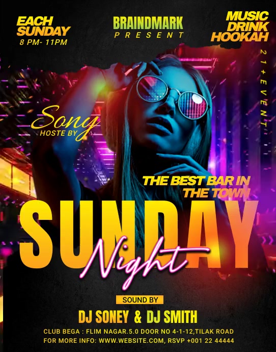 Sunday Party flyer Template PosterMyWall