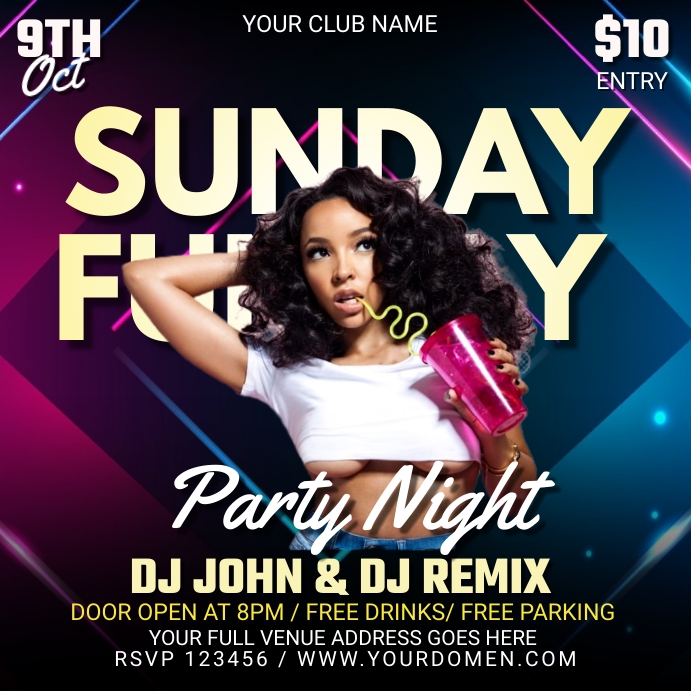 Sunday party Night Template PosterMyWall