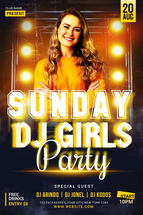 Sunday Party poster template