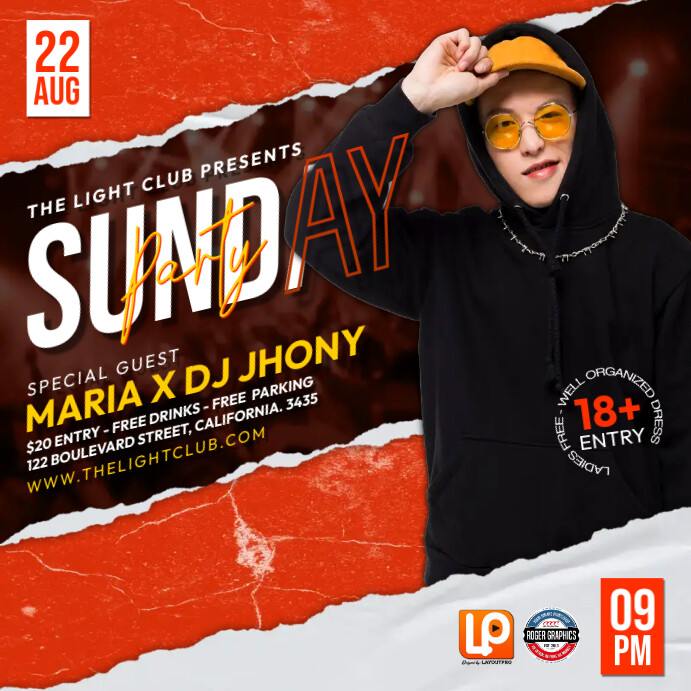 Sunday Party Template Ads Instagram Post