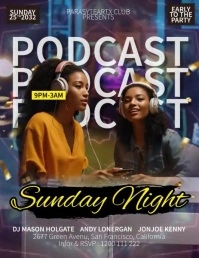 Sunday Podcast Video Flyer (US Letter) template