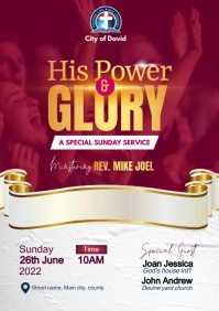 sunday pray service A5 template