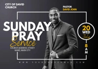 sunday pray service Poskaart template