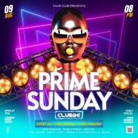 sunday prime party video ads flyer poster โพสต์บน Instagram template