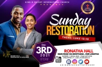 Sunday restoration Étiquette template