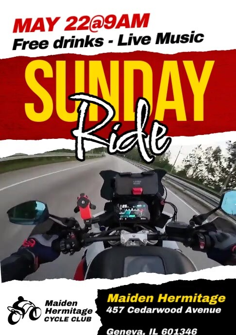 Sunday Ride Flyer Template | PosterMyWall