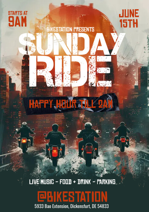 All Ride Flyer Sunday Ride Flyer Template | PosterMyWall