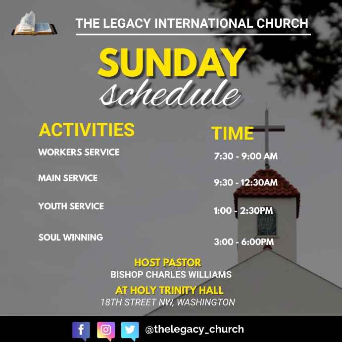 Sunday Schedule Template | PosterMyWall