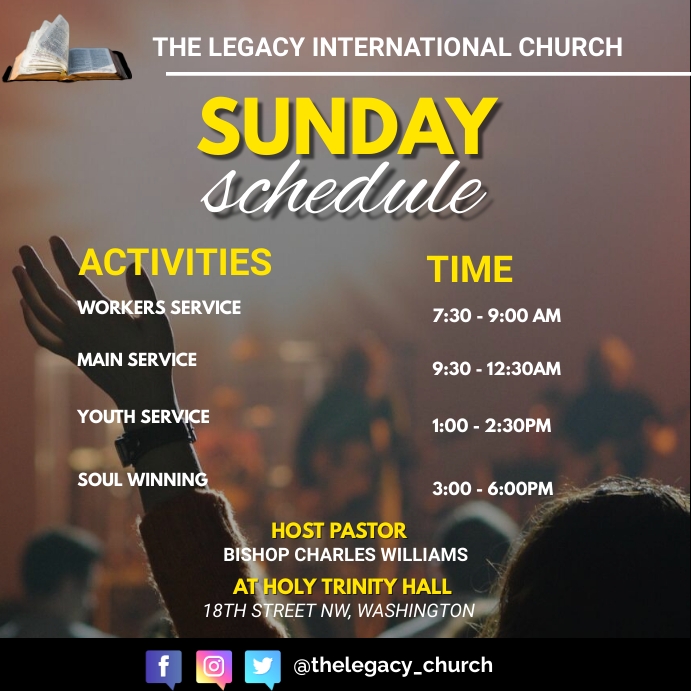 Sunday Schedule Template | PosterMyWall