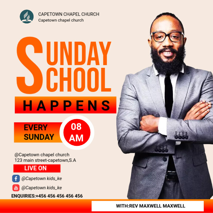 Sunday school church flyer template | PosterMyWall