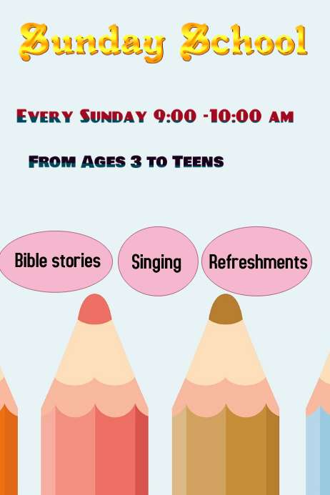Sunday School Flyer Template PosterMyWall