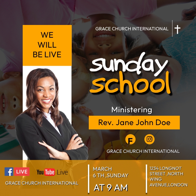 SUNDAY SCHOOL FLYER Template PosterMyWall
