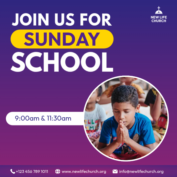 Sunday School Flyer Template PosterMyWall