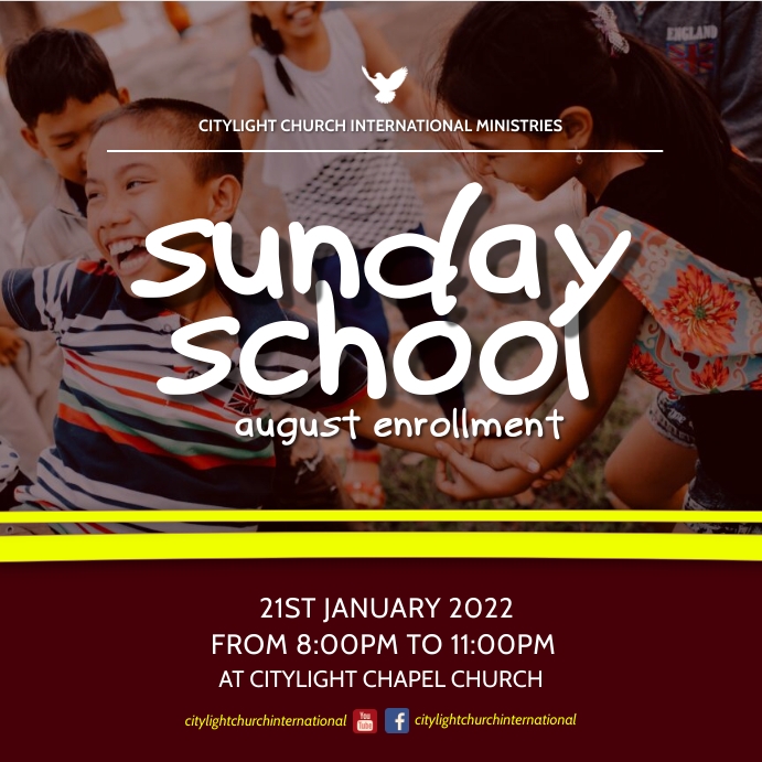 Sunday School Flyer Template PosterMyWall