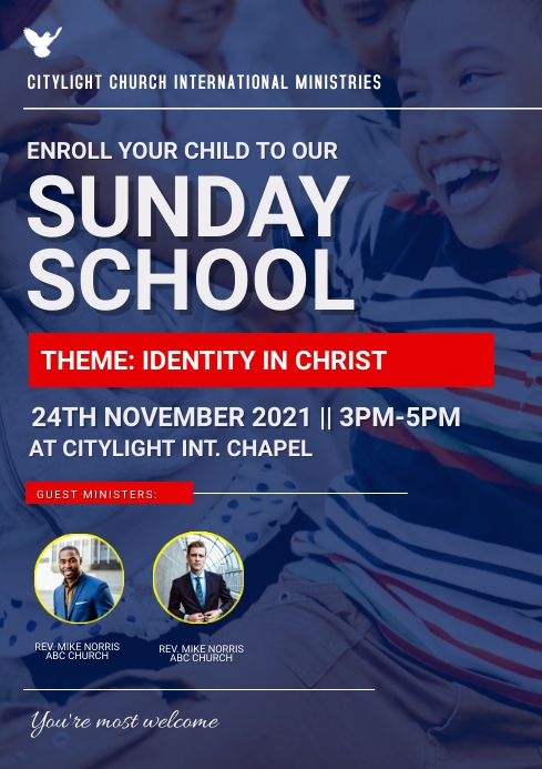 Sunday School Flyer Template PosterMyWall