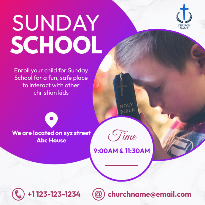 Sunday School poster template
