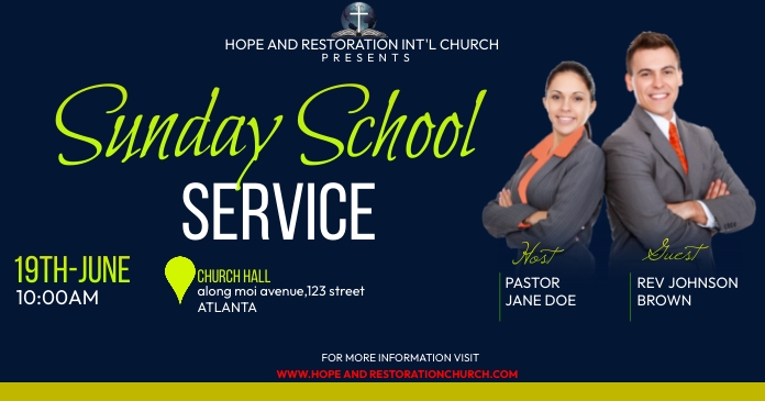 sunday school service Template | PosterMyWall
