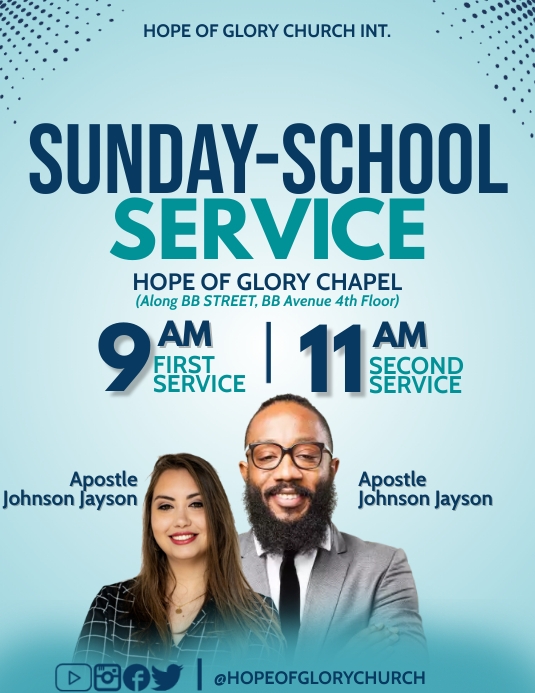 Sunday School Service Template | PosterMyWall