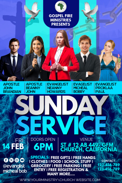 Sunday Service 2025 Poster template